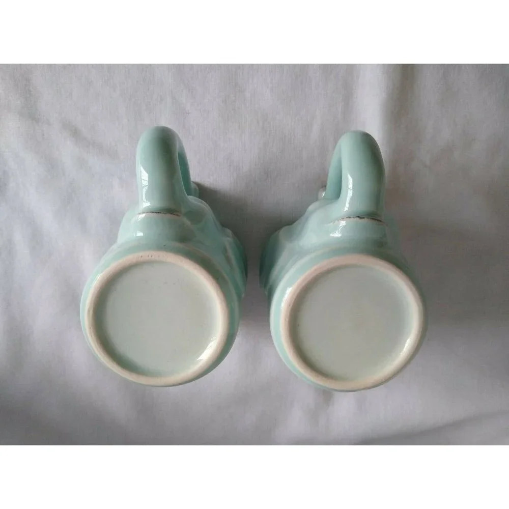 Set of 2 Light Aqua Blue Elephant 3D Figural Mug‎ Cup Child Size